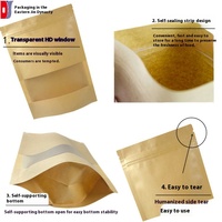 Bolsa de papel Kraft autosellante 100g/250g/500g Embalaje de bocadillos de frutas en conserva para Fideos de sushi Mango seco estampable para alimentos