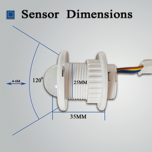 적외선 인체 센서 스위치 <span class=keywords><strong>220V</strong></span> 지연 조명 제어 스위치 조정 가능한 소형 헤드 내장형 천장 장착형 - Product Image 3