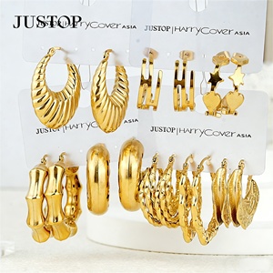 Trending hoop OEM/OEM Waterproof Stainless Steel Gold Plating hypoallergenic Fashion Jewelry supplier 18k gold hoop <b>earrings</b> - Product Image 3