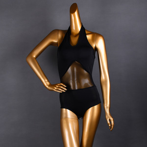 Primavera y otoño Halter adulto de una pieza cuello tipo exportación punto Mujer verano pecho Pad vestido de baile <span class=keywords><strong>latino</strong></span> - Product Image 1