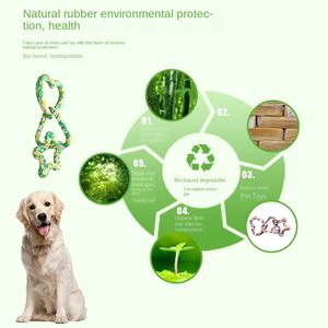 Toptan XUNQU Marka Çevre Dostu İnteraktif Kauçuk Evcil Hayvan Oyuncağı <span class=keywords><strong>3</strong></span> Bağlantılı Halka Büyük Köpekler 306g Biyobozunur Yatıştırıcı Isırma Oyuncağı - Product Image 4