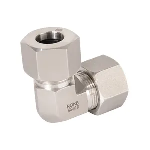 SS316 Stainless Steel Single Ferrule Elbow Union Hydraulic Compression DIN2353, ISO8434.1