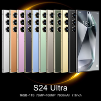 Smartphone polyvalent S24 Ultra 5G, processeur Hexa Core, écran HD 7,3 pouces, batterie 8000 mAh, appareil photo 108 MP, double SIM, bandes CDMA mondiales