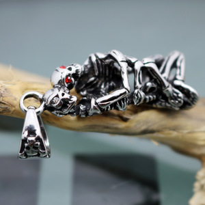 yunnique Skeleton <b>Couple</b> Pendant <b>Necklace</b> Stainless Steel Unisex Party Jewelry - Product Image 2