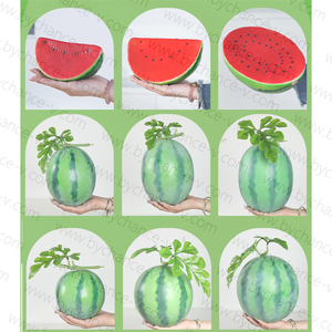 Pastèque en fausse mousse de fruits d'été artificiels directs d'usine avec des feuilles de vigne pour la décoration de zoo de parc d'attractions de jardins botaniques - Product Image 4