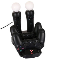 4 en 1 PS4 Controller PS MOVE VR Fast Charging Dock Station pour PS4 Dual Charger Stand For PS4 Slim Pro