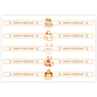 Autocollant alimentaire pour pâtisserie, étiquette auto-adhésive longue bande pour boîte à biscuits et boîte cadeau, scellage décoratif