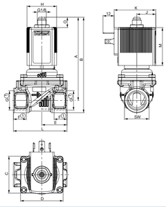Vanne à bille 2/2 voies servo-assistée en laiton Bürkert 24DVC résistante aux hautes températures, OEM - Product Image 4