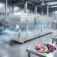 Congélateur tunnel IQF robuste en acier inoxydable SUS304 de qualité alimentaire pour l'industrie de la viande de volaille et de porc en dés surgelée