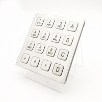 Claviers et pavés numériques métalliques robustes IP65 personnalisables en acier inoxydable 4x4 étanches pour machines CNC électroniques