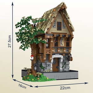 Mork 033031 Thời Trung Cổ màu đen <span class=keywords><strong>Smith</strong></span> khối xây dựng Bộ đường phố thành phố loạt mô hình khối xây dựng đồ chơi cho trẻ em - Product Image 4