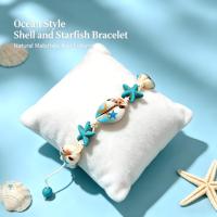 Pulseras Apilables de Plata con Cuentas de Conchas y Estrellas de Mar, Estilo Boho, para Mujer, Regalo