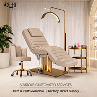 Table de massage électrique incurvée QUHE pour salon de beauté, lit de soin chauffant pour le visage et les cils, base de lit de beauté électrique
