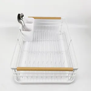 New PP Plastic Dish Drying Rack Kitchen Storage Stainless Steel Kitchen Cabinet Plate Rack