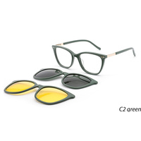 Clip magnétique amovible pour lunettes optiques, montures de lunettes en acétate avec clip solaire polarisé TAC