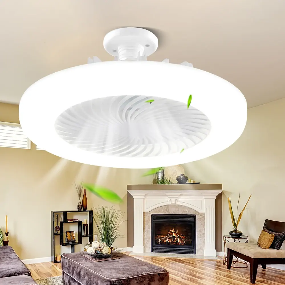 Ventilateur de plafond E27 avec lumières LED ventilateur électrique pour chambre salon décor ventilateurs silencieux