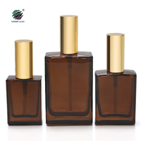 Bouteilles de parfum en verre, 30ml 50ml 100ml eau de cologne noir blanc rouge vaporisateur plat rectangle épais carré bouteilles décoratives