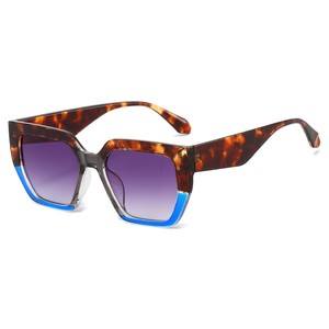 Lunettes de soleil tendance pour femmes, protection UV, <span class=keywords><strong>verres</strong></span> <span class=keywords><strong>dégradés</strong></span> color-block, monture carrée surdimensionnée vintage en PC - Product Image 1