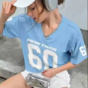 Custom Retro <b>Hip</b> Hop Oversized Short Sleeve Football Jersey Training Sport American Mesh Boxy Quick Dry Men - Product Image 1