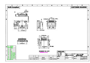 Connecteur USB 3.0 AF femelle, plaque de montage à 90 degrés, cœur en caoutchouc bleu 2.2, bord droit, embout plat, prise USB femelle - Product Image 5