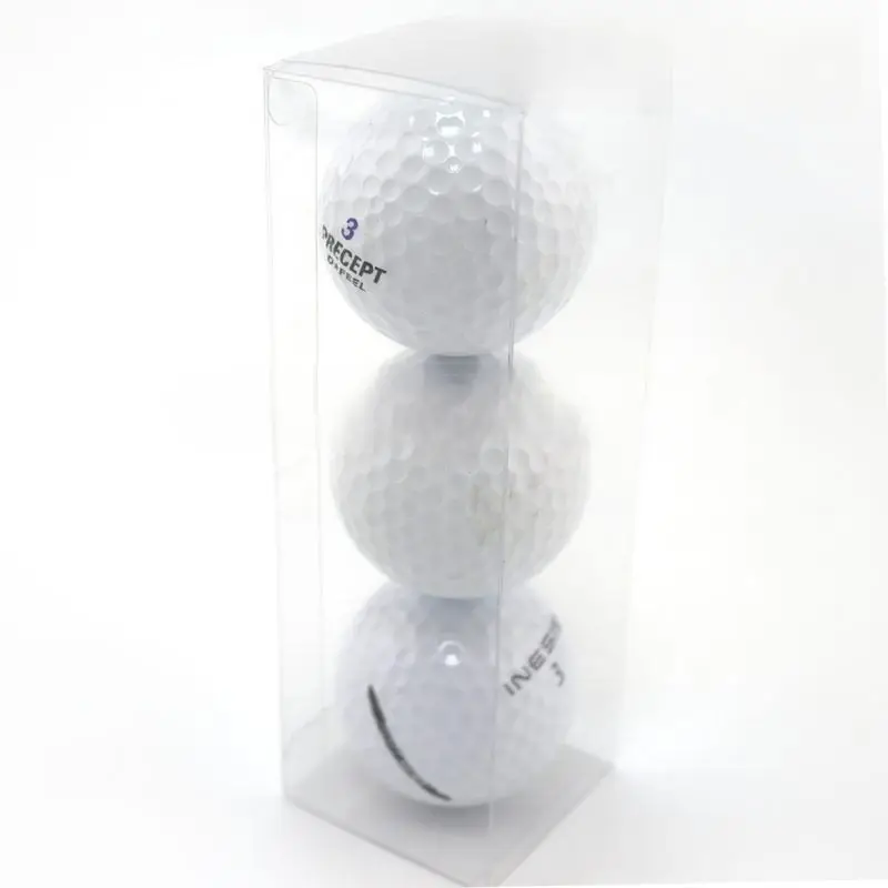 Mangas detém 3 ou 2 bolas no centro pendurar tab, penduradas para bola de golfe, caixa transparente para bola de golfe