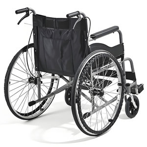 Fauteuil roulant manuel pliable en acier au carbone portable pour les personnes âgées, utilisation en extérieur et en voyage - Product Image 2