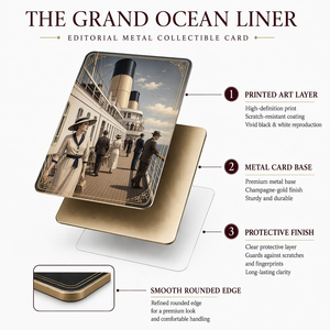 Colección de Tarjetas Metálicas Premium The Grand Ocean Liner para Coleccionistas Profesionales y Amantes del Arte Náutico Vintage - Product Image 1