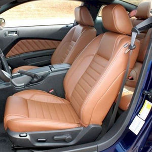 Housses de siège de voiture de luxe en cuir sport sur mesure pour Ford Mustang Coupé 2010-2014, ensemble complet avant/arrière, imperméables toutes saisons - Product Image 1