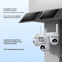Caméra solaire 4G basse consommation sans données, triple écran, vision nocturne infrarouge double 15m, stockage cloud à distance pour extérieur