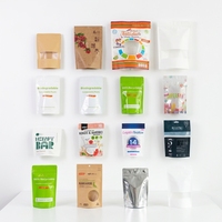 Sacs en papier kraft personnalisés avec impression en gravure, à fond plat, avec fermeture éclair, imperméables, de qualité alimentaire, avec logo