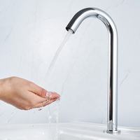 Robinet d'évier automatique sans contact en laiton infrarouge Robinet d'eau de salle de bain