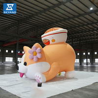 Modèle de chien Corgi gonflable géant personnalisé pour la publicité de marque lors de fêtes en plein air