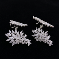 Boucles d'oreilles pour femmes serties d'ailes d'ange en zircon, arrangement dégradé coréen d'œils de cheval, ailes de diamant, boucles d'oreilles à tige en argent
