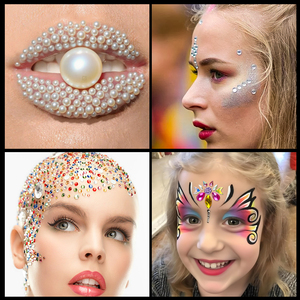 Autocollant de tatouage corporel temporaire auto-adhésif OEM/ODM GP, imperméable, pailleté, perle, strass, gemmes pour le <span class=keywords><strong>visage</strong></span>, maquillage des yeux en cristal FGS - Product Image 6