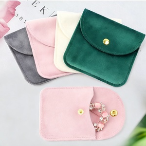 Petites pochettes à bijoux carrées en velours de 10*10 cm avec bouton pression, sac d'emballage pour collier, boucles d'oreilles, bracelet, bague, rangement de bijoux - Product Image 5