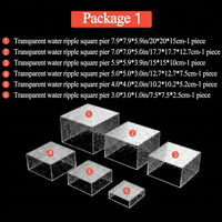Lot de 6 présentoirs en acrylique, supports transparents à effet d'ondulation pour buffet, ensemble de présentoirs alimentaires pour cupcakes, bonbons et desserts