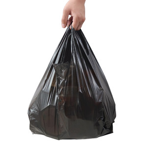 Wholesale Black PE T-Shirt Bag Recycled Materials Supermarket & Exhibition Use Custom Sizes ISO9001 Certified China Manufacturer - Product Image 6