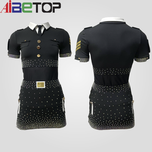Ai dessine des uniformes de pom-pom girl 2025 nouveaux modèles uniformes de pom-pom girl à manches longues avec col et blings - Product Image 2