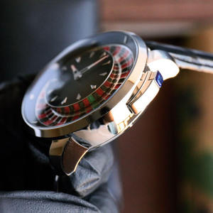 HANBORO Luxury Men's <b>Carousel</b> Collection Gambler's Design Mechanical Watch Water-Resistant Digital Dial Leather Auto-Wind - Product Image 4