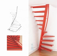Escaliers en colimaçon préfabriqués personnalisés Escaliers d'escargot en acier inoxydable Escalier en colimaçon en bois Escalier intérieur en pente