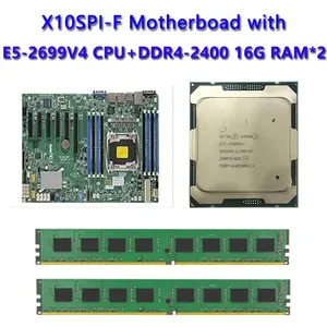 Sunucu uygulaması için çift 2 * X10SPI-F CPU işlemci E5-2699V4 W <span class=keywords><strong>Server</strong></span> 2 adet 145 16GB <span class=keywords><strong>DDR4</strong></span>-2400 ile <span class=keywords><strong>RAM</strong></span> bellek anakart - Product Image 3