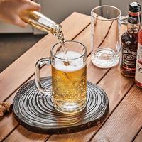 Gobelet isotherme portable en verre dépoli de 16 oz au design moderne, vierge pour sublimation, avec poignée, pour vin et bière, accessoires de bar et de voyage