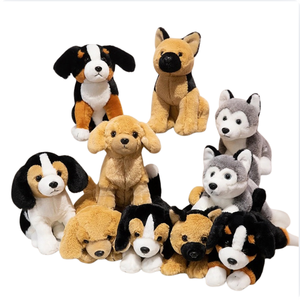 Jouet en peluche pour chien avec plusieurs oreilles brunes réalistes, simulation de chien en peluche, broderie personnalisée - Product Image 1