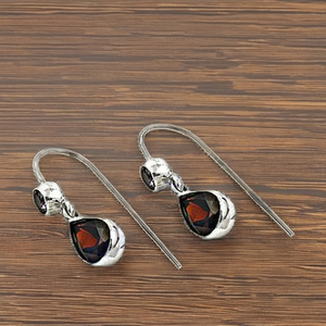 Art Palace <b>Fine</b> <b>Stud</b> Silver <b>Earrings</b> with Amethyst & Garnet Gemstones-Elegant Design - Product Image 1