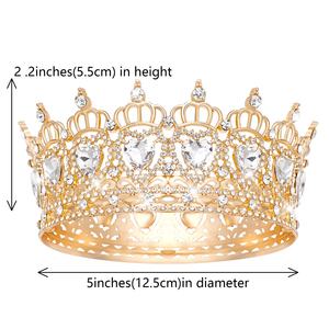 Nouvelle Couronne Baroque en Alliage en Forme de Cœur 2026 pour Mariée, Accessoire de Photographie de Mariage, Diadème Complet pour Cérémonie Adulte - Product Image 4