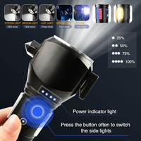 Linterna de Metal súper brillante de largo alcance, linterna con Zoom de dos luces, linterna táctica potente LED recargable magnética