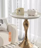 Table d'appoint moderne de luxe au design unique pour la maison, petite table basse d'angle contemporaine de style français, meuble décoratif en métal