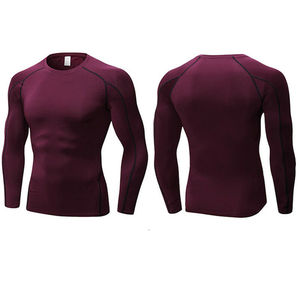 Men's Compression Base <b>Layer</b> Sports Long Sleeve T-Shirt with Spandex/Polyester Anti-Bacterial Eco-Friendly Features for Running - Product Image 3