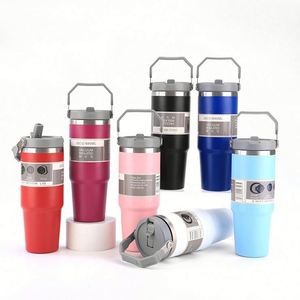 Wholesale Custom logo 20 oz and 30 oz Portable <b>Travel</b> <b>Mug</b> Stainless Steel Vaccum <b>Insulated</b> Tumbler with Handle - Product Image 1