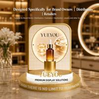 Expositor de Acrílico Plegable con Marco Dorado y Luz LED para Productos de Cuidado de la Piel, Pedestal Luminoso para una Sola Botella, Logotipo 3D, Suero, Aceite Esencial